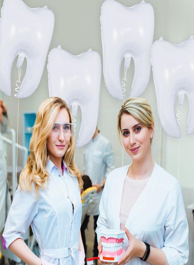 CSTYWC 5PCS White Tooth Balloons Set Tooth Foil Balloon Dentist Graduation Party Decorations Tooth Clinic Decoration Balloons for Dentist Dental Student - Image 4